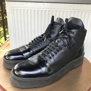 Black Leather Boots Sz 10